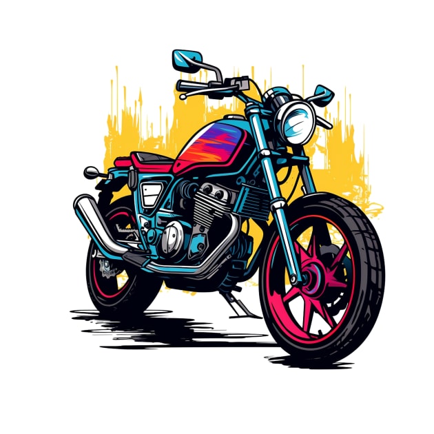 motorcycle with pop art style by gblackid