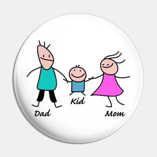 Happy family stick figures Pin