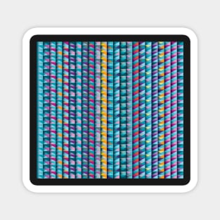 Blue triangles and stripes pattern Magnet