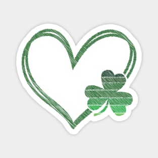 Green Heart Clover, St. Patrick's Day, Casual, Nature Inspired , Love, Spring Magnet