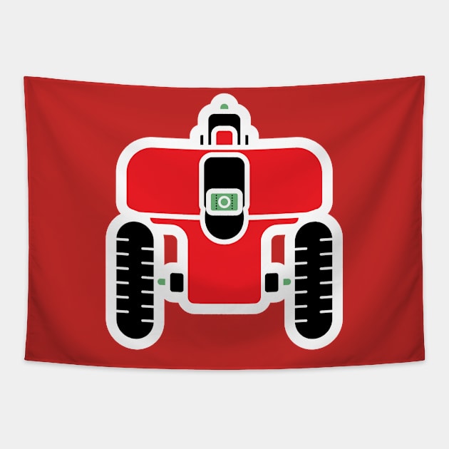 Smart Farming Robot Car Sticker vector illustration. Farm transportation objects icon concept. Robots in agriculture, farming robot, robot greenhouse sticker design logo. Tapestry by AlviStudio