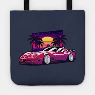 Purple Corvette C3 Retro Style Tote