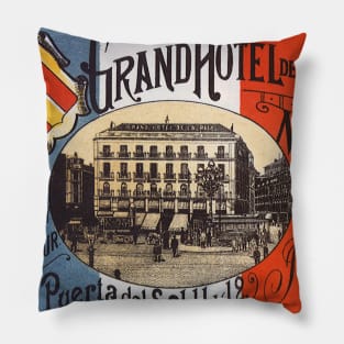 Vintage Travel Poster from Madrid, Spain Pillow