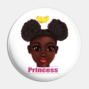 Princess - The best Gifts for black girls 2022 beautiful black girl with Afro hair in puffs, brown eyes and dark brown skin. Black princess Pin