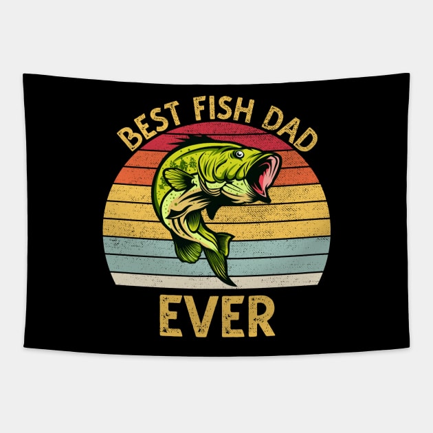 Best Fish Dad Ever Tapestry by DragonTees