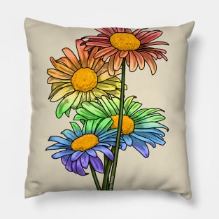 Daisies Rainbow Pillow