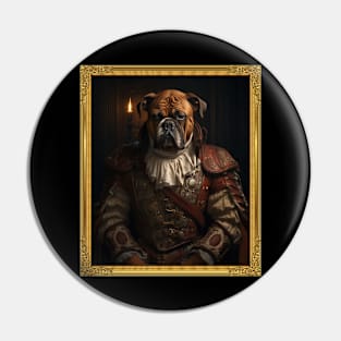 Robust Brindle Boxer - Medieval German Baron (Framed) Pin