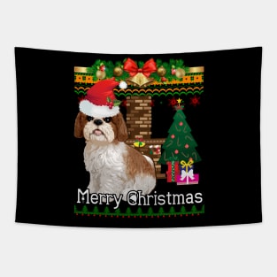 Ugly Christmas Sweater SHIH TZU Tapestry