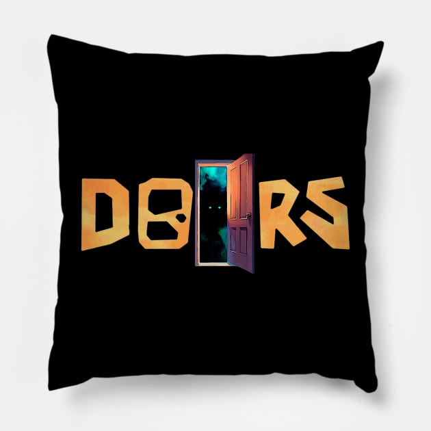 Open DOORS - Halt (Roblox Doors) Pillow by Atomic City Art