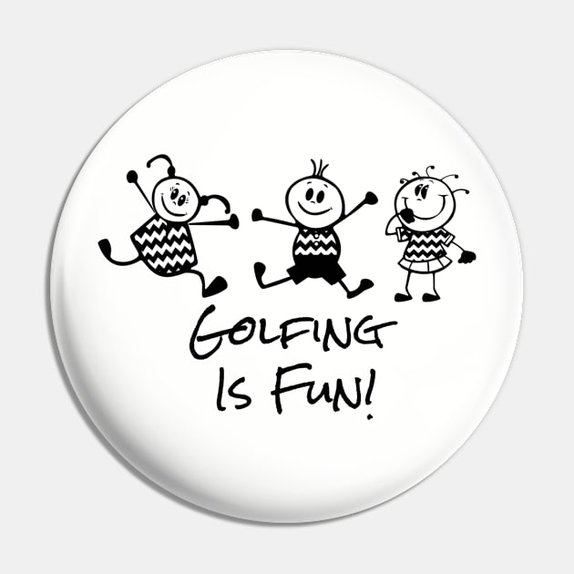 Golfing is Fun Cartoon People Pin by DesignIndex