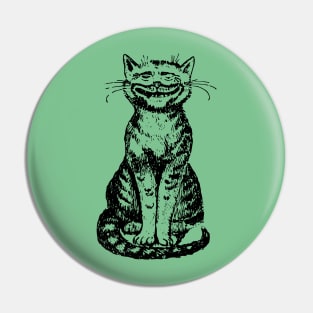 Smiling Cat on Green Pin