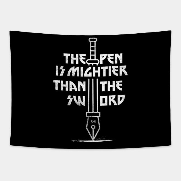 The pen is mightier than the sword Tapestry by rmtees