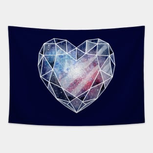 Galaxy crystal heart Tapestry