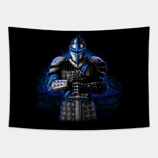 Patriotic Medieval Knight Blue Tapestry