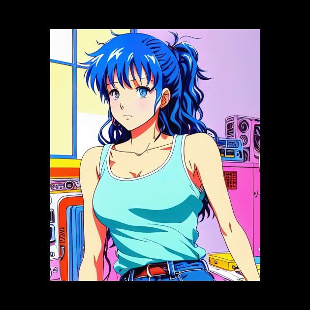 anime girl lofi music 90s retro aesthetic Anime by geekmethat