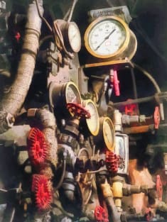 Trains - Inside Cab of Steam Locomotive Magnet