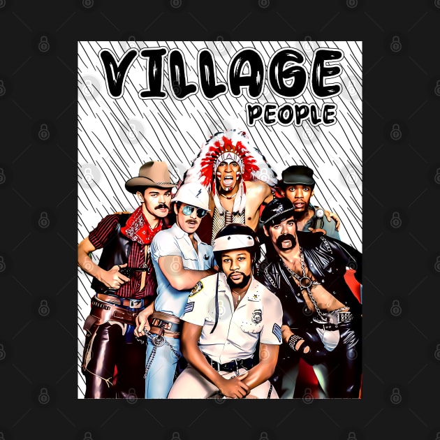 Retro Style Village People Band by ArtGaul