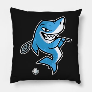 Shark Golf Player Golfer Golfing Funny Kids Boys design Pillow