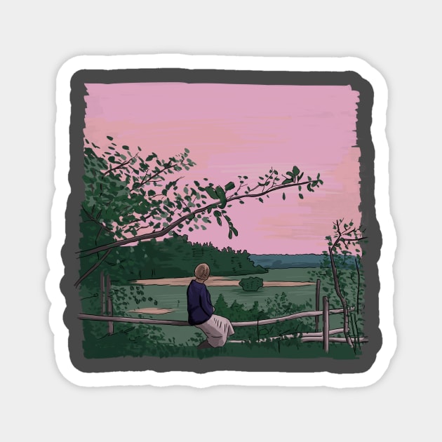 Andrei Tarkovsky's The Mirror Scene Illustration Magnet by burrotees