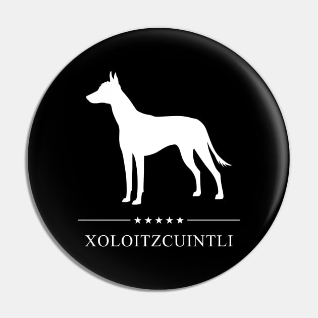 Xoloitzcuintli Dog White Silhouette Pin by millersye