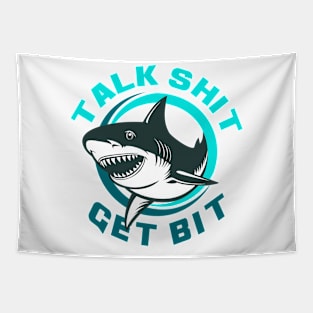 Talk Shirt Get Bit Sassy Shark Tapestry