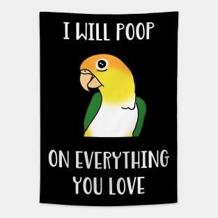 white bellied caique will poop on everythong you love Tapestry