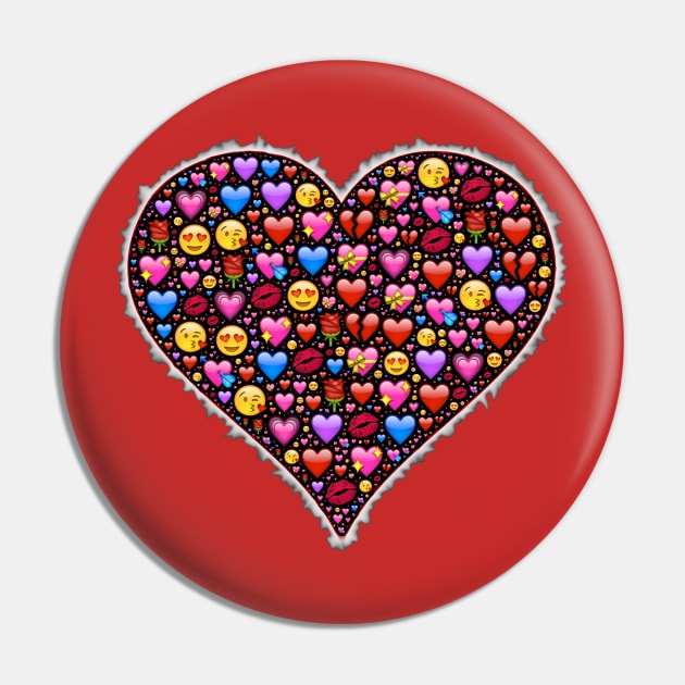 A Heart Full of Love Emojis Pin by PatrioTEEism