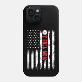 T-BALL MOM WHITE AMERICAN FLAG RED Phone Case