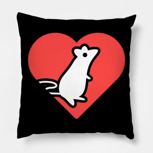 Heart And Pet Rat | Cute Funny Gift Pillow