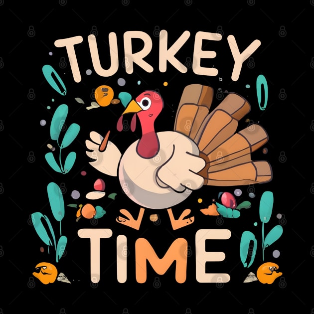 Turkey Time Thanksgiving Animals by Shopkreativco