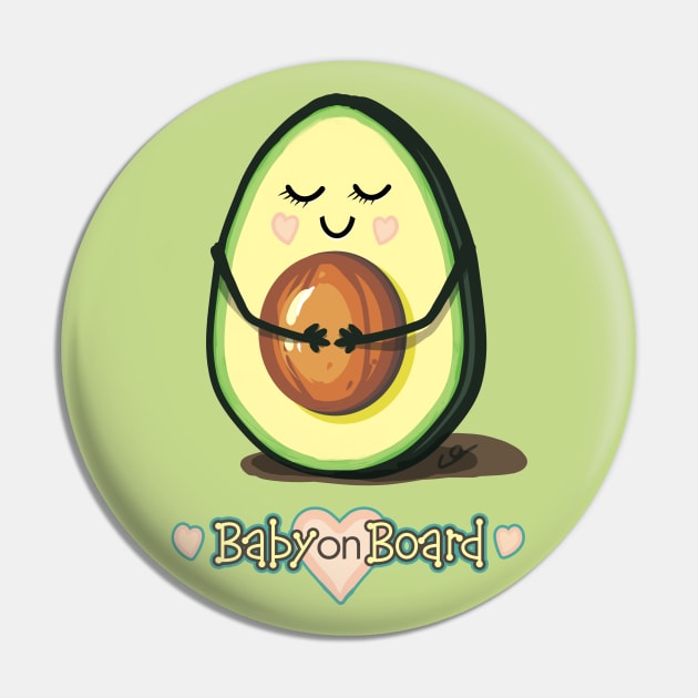 Baby on Board Avocado Mama Pin by ElephantShoe