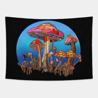 Stained glass mushrooms Tapestry