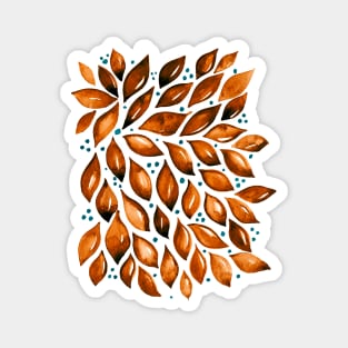 Abstract leaves and dots - autumn Magnet