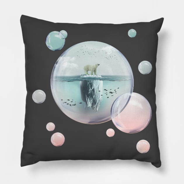 Polar Bear Iceberg Pillow by Vin Zzep