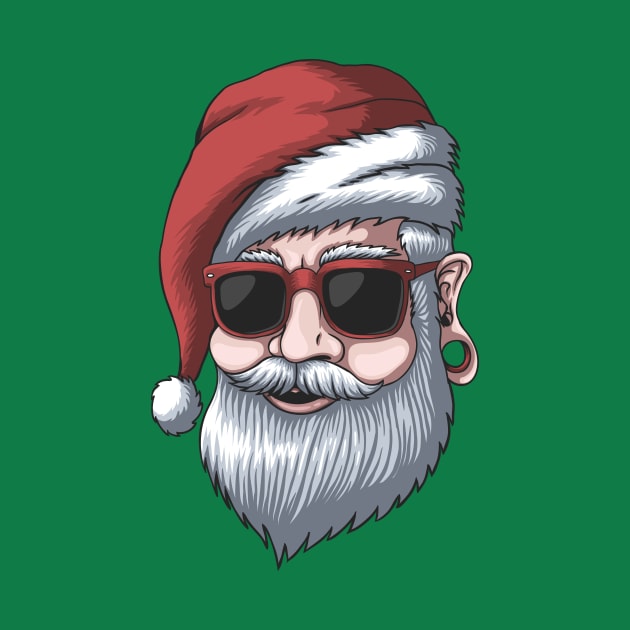 Cool Modern Santa Claus with Gauged Ears by SLAG_Creative