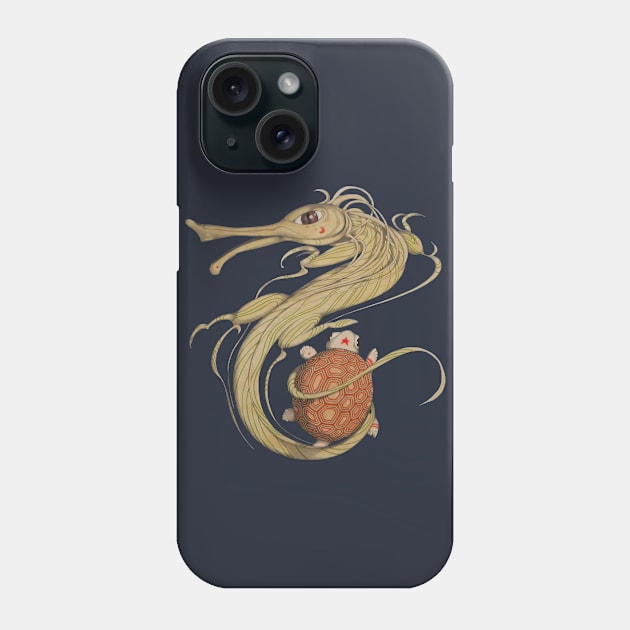 dragon and turtle Phone Case by federicocortese