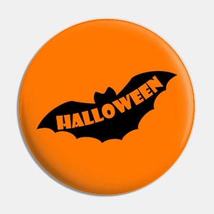Halloween black bat silhouette Pin