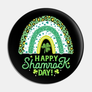 Cute Rainbow Leopard Happy St Patrick Day Pin