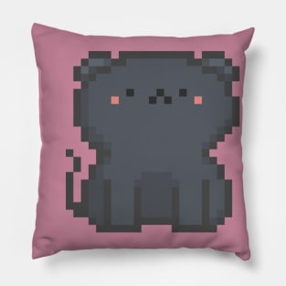 Pixel Quiet Scottish Fold Dark Grey Cat 29 Pillow