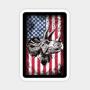 Patriotic Dinosaurs American Flag Magnet