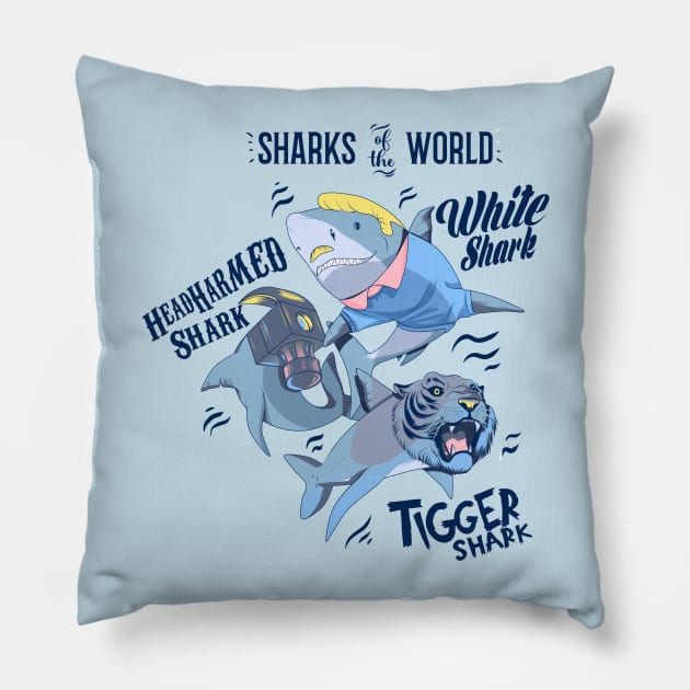 sharks Pillow by artbdog