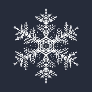 Christmas white snowflake illustration. Hand-drawn macrame snowflakes trendy illustration. T-Shirt