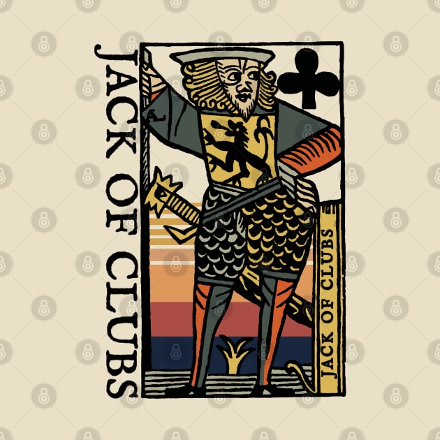 Vintage Character of Playing Card Jack of Clubs by KewaleeTee