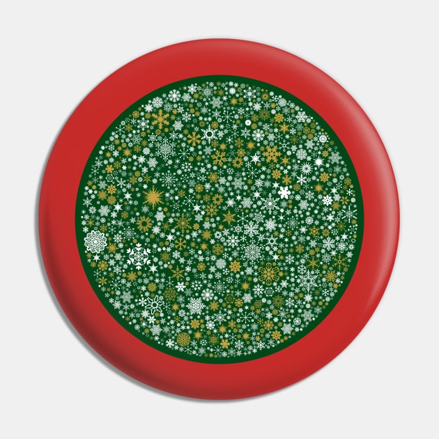 A Thousand Snowflakes in Candy Cane Green Pin by KolJoseph