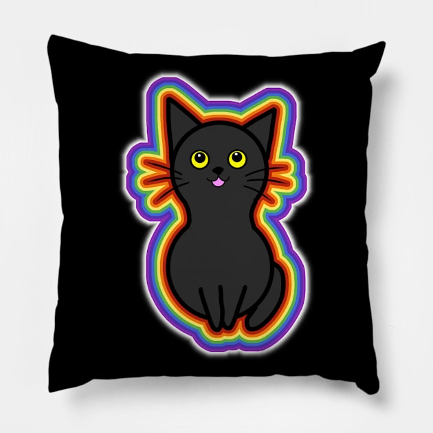 Black Cats Rule Pillow by Aeriskate