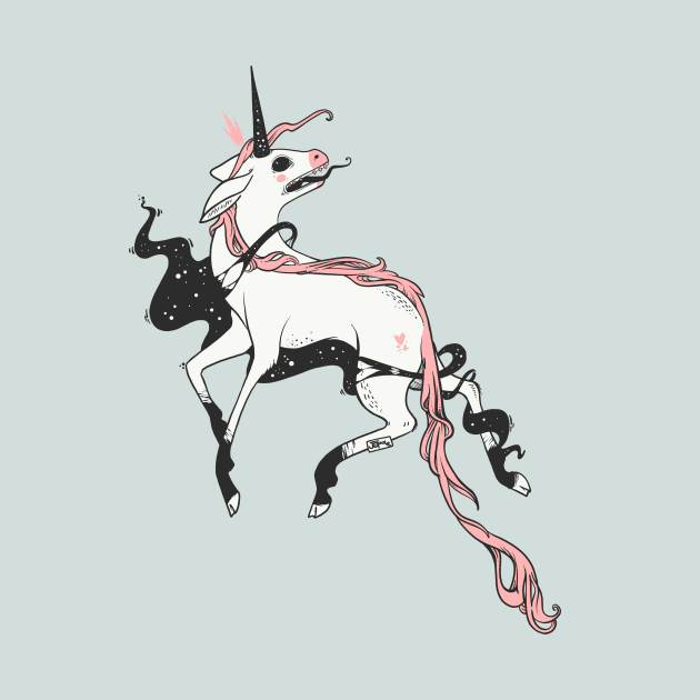 Creepy Unicorn Art by cellsdividing