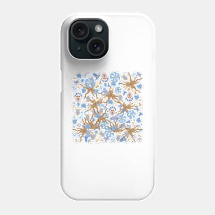 Abstract blue flower pattern Phone Case