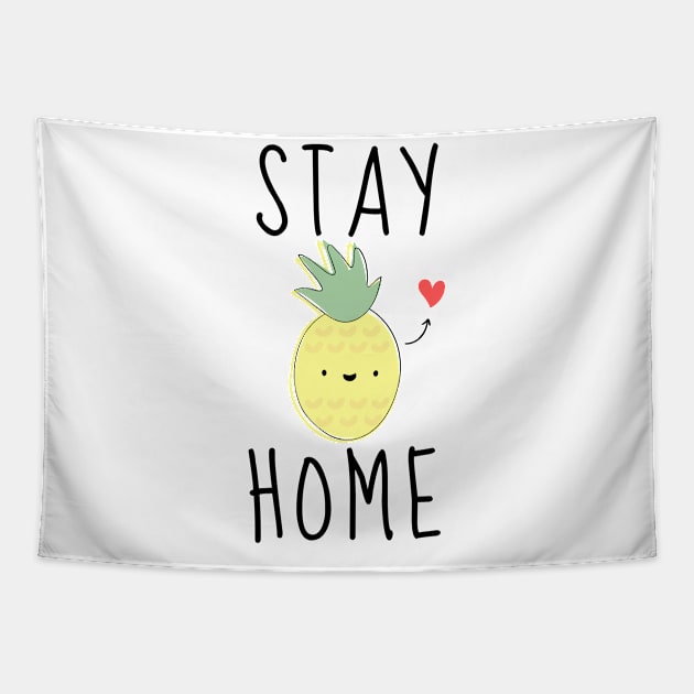 Quarantine Pineapple Stay Home Virus Quarantine Fruit Food Pizza Funny Pandemic Shirt Sick Gift Shirt Soap Nurse Cute Gift Sarcastic Happy Fun Inspirational Motivational Birthday Present Tapestry by EpsilonEridani