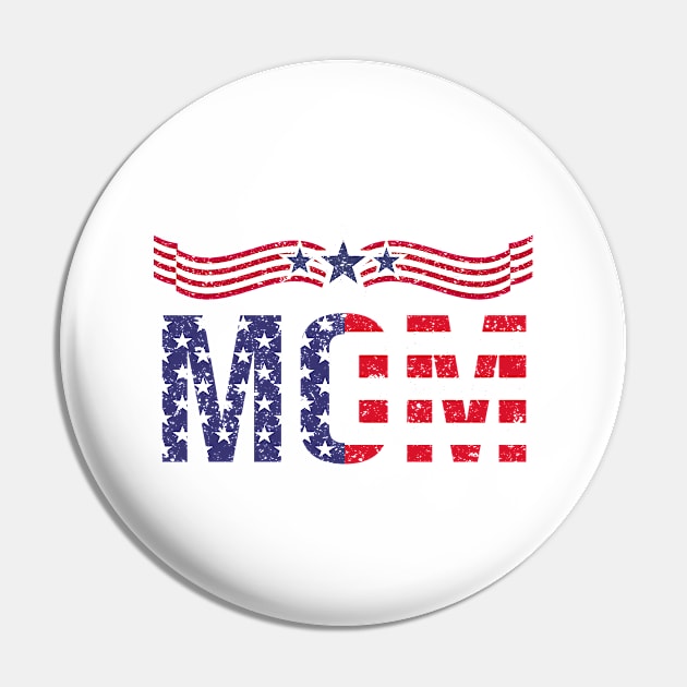 Patriotic Mom Gift - 4th of July Gift Pin by Teesamd