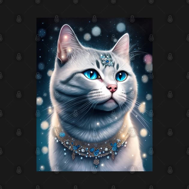 Magical Glowy White British Shorthair by Enchanted Reverie